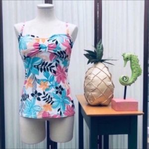 Hawaiian Floral Tankini Swim Top